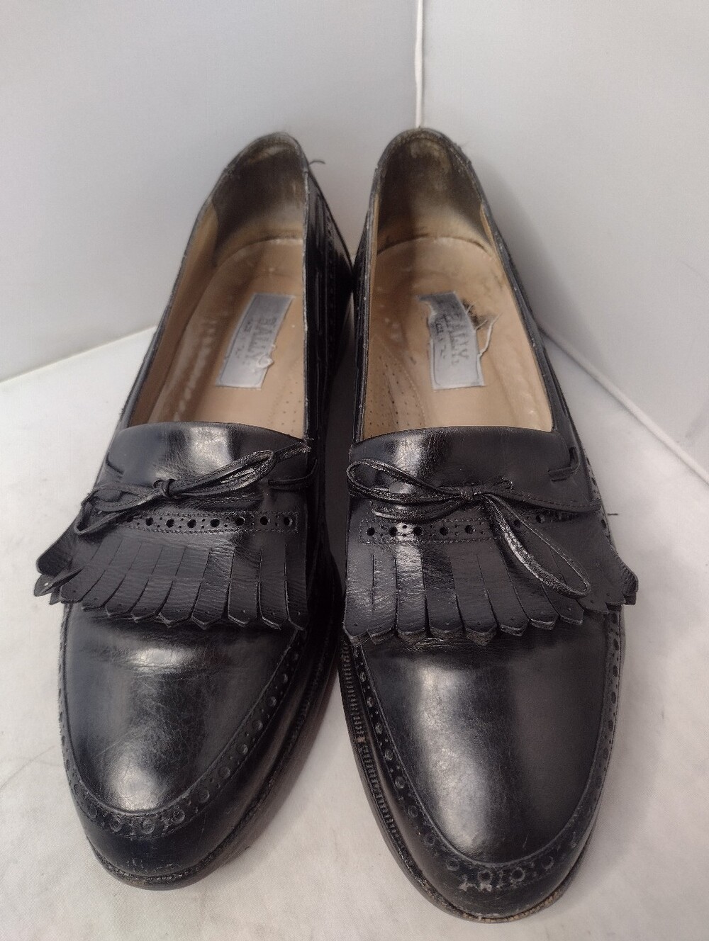 Bally Black Leather Tassel Loafer Men's Dress Shoes Size 9 Italy H